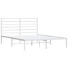 vidaXL Metal Bed Frame without Mattress with Headboard White 150x200cm