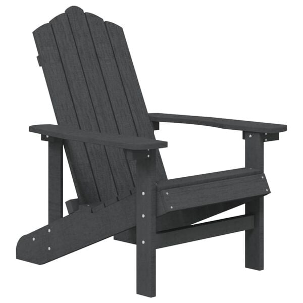 vidaXL Garden Adirondack Chairs with Table HDPE Anthracite