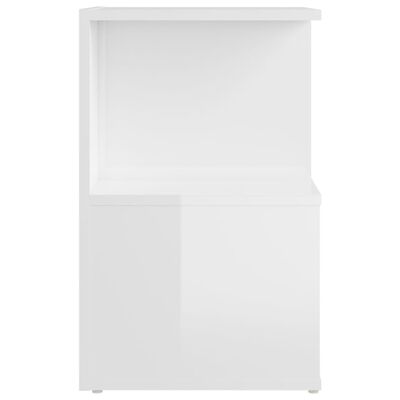 vidaXL Bedside Cabinets 2 pcs High Gloss White 35x35x55 cm Engineered Wood
