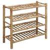 vidaXL Shoe Rack with Shelf Natural 68 x 28 x 63 cm Bamboo