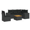 vidaXL 6 Piece Garden Sofa Set with Cushions Black Poly Rattan