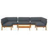vidaXL Sofa Set with Cushion Plain 6 pcs Anthracite Solid Acacia Wood