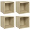 vidaXL 4 Piece TV Cabinet Set Sonoma Oak 37x35x37 cm Engineered Wood