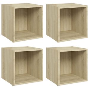 vidaXL 4 Piece TV Cabinet Set Sonoma Oak 37x35x37 cm Engineered Wood