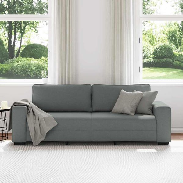 vidaXL 3-Seater Sofa&nbsp;Dark Grey 220x77x82 cm Fabric