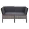 vidaXL 6 Piece Garden Lounge Set with Cushions Poly Rattan Grey
