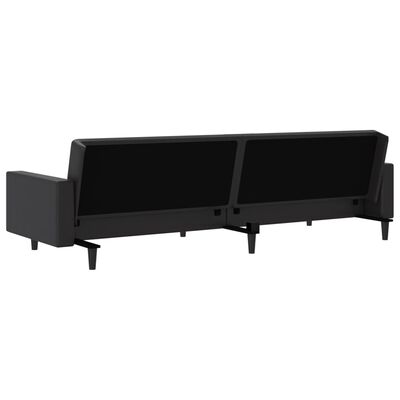 vidaXL 2-Seater Sofa Bed Black Faux Leather