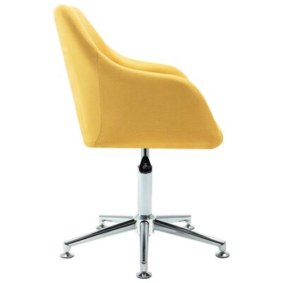 vidaXL 2x Swivel Dining Chairs Yellow Fabric