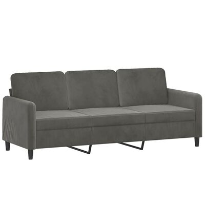 vidaXL 3-Seater Sofa Dark Grey 180 cm Velvet