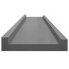 vidaXL Wall Shelves 2 pcs Grey 100x9x3 cm