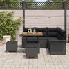 vidaXL Garden Sofa Set with Cushion 8 pcs Black Poly Rattan