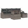 vidaXL Garden Sofa Set with Cushion 6 pcs Grey Poly rattan