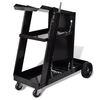 vidaXL Welding Cart Black Trolley with 3 Shelves Workshop Organiser