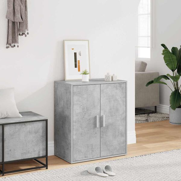 vidaXL Shoe Cabinet Concrete Grey 60x35x70 cm Engineered Wood