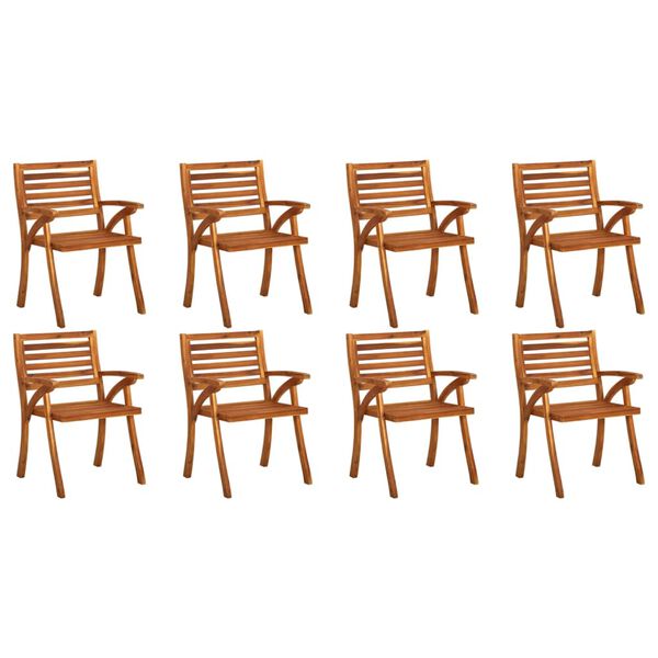 vidaXL Garden Chairs 8 pcs Solid Acacia Wood