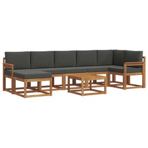 vidaXL Outdoor Sofa Set 8 pcs Natural and Anthracite