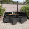 vidaXL Garden Sofa Set with Cushion with Storage 9 pcs Black