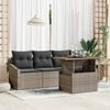 vidaXL Garden Sofa Set with Storage 5 pcs Grey Poly rattan