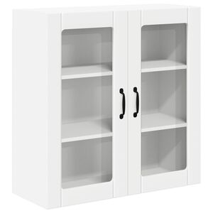 vidaXL Wall Glass Cabinet LUCCA White 80 x 31 x 80 cm Engineered Wood