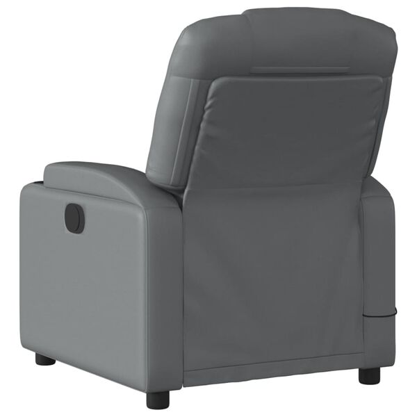 vidaXL Massage Recliner Chair Grey Faux Leather