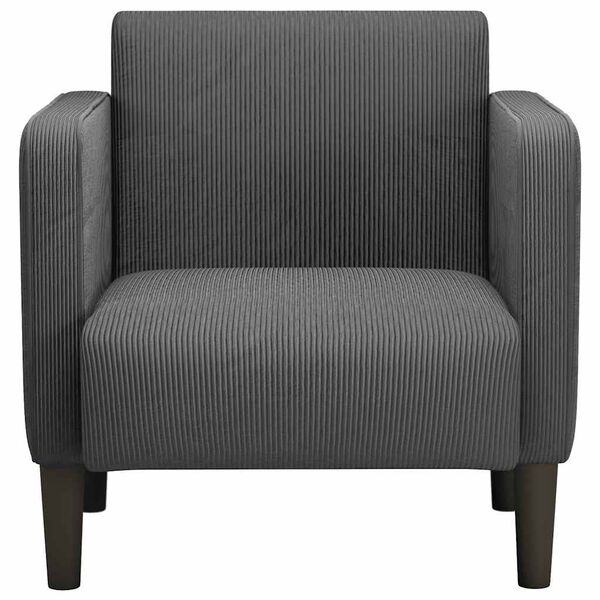 vidaXL Sofa Chair with Armrests Dark Grey 54 cm Corduroy Fabric