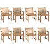 vidaXL Garden Chairs 8 pcs with Grey Cushions Solid Teak Wood