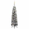 vidaXL Slim Artificial Pre-lit Christmas Tree with Ball Set Green 180 cm