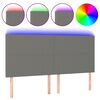 vidaXL LED Headboard Dark Grey 200 cm Fabric