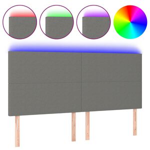 vidaXL LED Headboard Dark Grey 200 cm Fabric