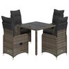 vidaXL 5 Piece Garden Bistro Set with Cushions Grey Poly Rattan
