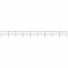vidaXL Garden Fence with Hoop Top Steel 1506x100 cm Black