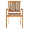 vidaXL Stacking Garden Chairs with Cushions 4 pcs Solid Teak Wood