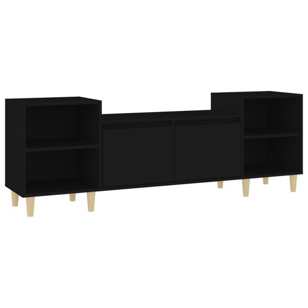 vidaXL TV Cabinet Black 160x35x55 cm Engineered Wood