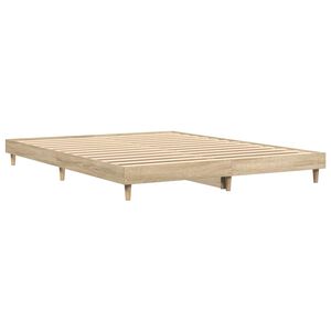 vidaXL Bed Frame without Mattress Sonoma Oak 135x190 cm Double Engineered Wood