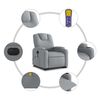 vidaXL Electric Stand up Massage Recliner Chair Light Grey Fabric