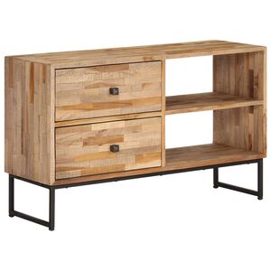 vidaXL Tv Cabinet | Natural wood | Reclaimed teak wood, Powder-coated steel