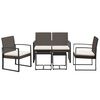 vidaXL 5 piece Garden Dining Set with Cushions Brown PP Rattan