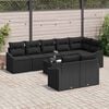 vidaXL Sofa Set with Cushion 9 pcs Black Poly Rattan