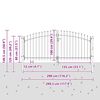 vidaXL Double Door Fence Gate with Spear Top 299.5x149.5 cm