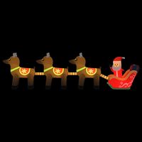 vidaXL Christmas Inflatable Santa and Reindeer Decoration LED 138 cm