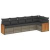 vidaXL 6 Piece Garden Sofa Set with Cushions Grey Poly Rattan
