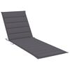 vidaXL Garden Sun Lounger with Cushion Grey Solid Acacia Wood