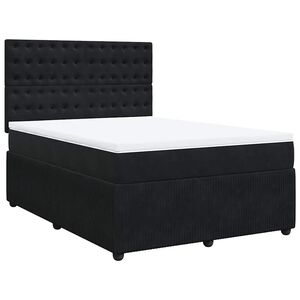 vidaXL Box Spring Bed with Mattress Black Double Velvet