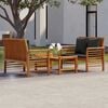 vidaXL 3 Piece Garden Lounge Set with Cushions Solid Wood Acacia