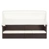 vidaXL Garden Sofa with Canopy Poly Rattan Brown