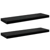 vidaXL Floating Wall Shelves 2 pcs High Gloss Black 80x23.5x3.8 cm MDF