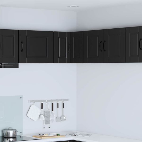vidaXL Kitchen Cabinet with Door Black 57 x 57 x 40 cm Engineered Wood