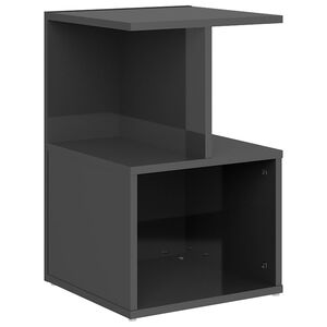 vidaXL Bedside Cabinet High Gloss Grey 35x35x55 cm Engineered Wood