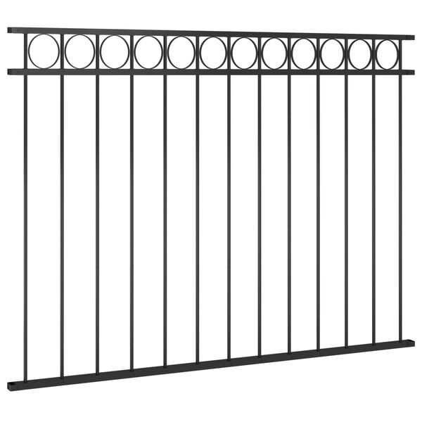 vidaXL Fence Panel Steel 1.7x1.2 m Black