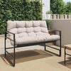 vidaXL Garden Bench with Cushion Taupe 113 cm Steel